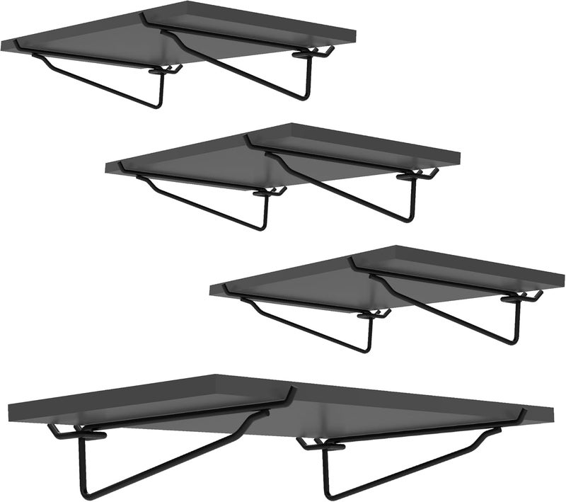 BFPeaky Black Pegboard Shelf Set, 4 pcs Versatile Peg Board Shelving, Ideal Wood Pegboard Shelves for Efficient Storage and Organization Solutions - Image 1